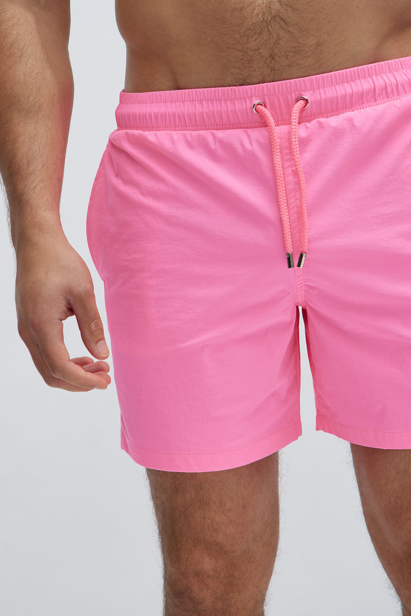 Montez Stretch Swim Trunk Mid Neon Pink Fashion Nova, Mens Swim