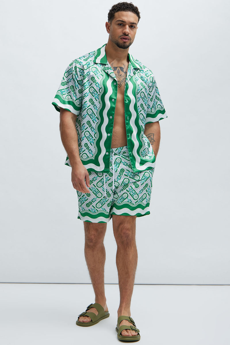 Emperor Swim Trunks - Green/combo | Fashion Nova, Mens Swim | Fashion Nova