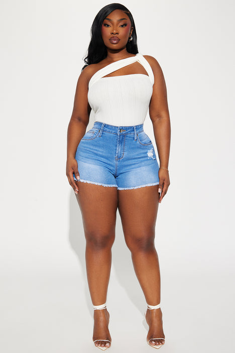 Stretch cut off denim shorts 2025