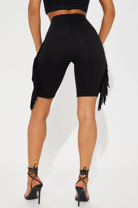 Fringe online biker shorts