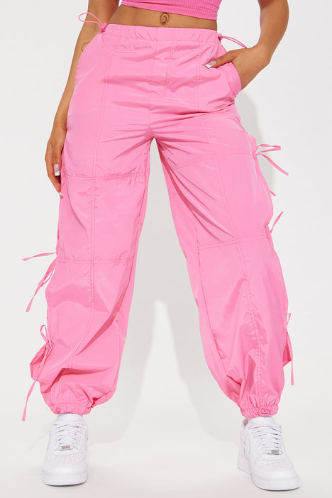 One Love Mineral Wash Cargo Pant - Hot Pink