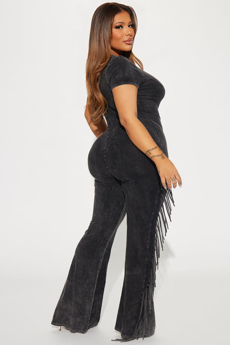 Fashion nova fringe jumpsuit store