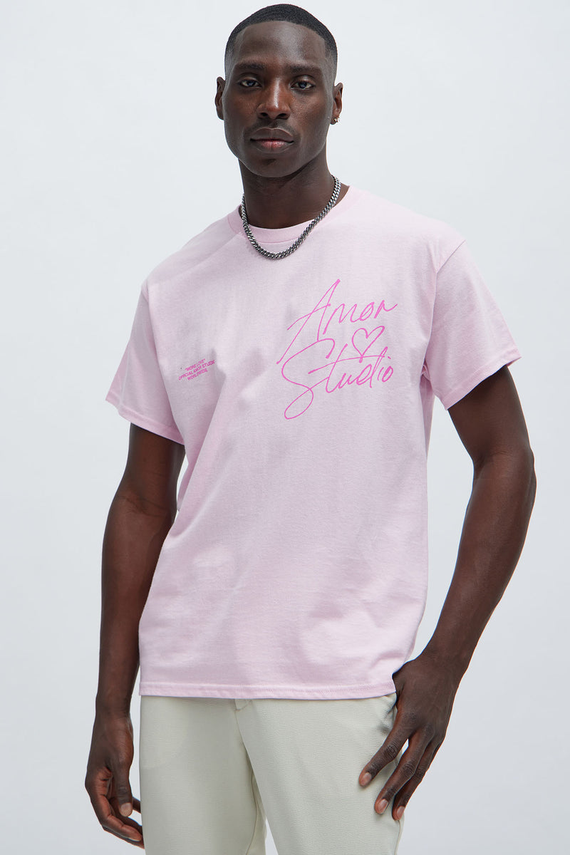 Amor Studio Signature Short Sleeve Tee - Pink | Fashion Nova, Mens ...
