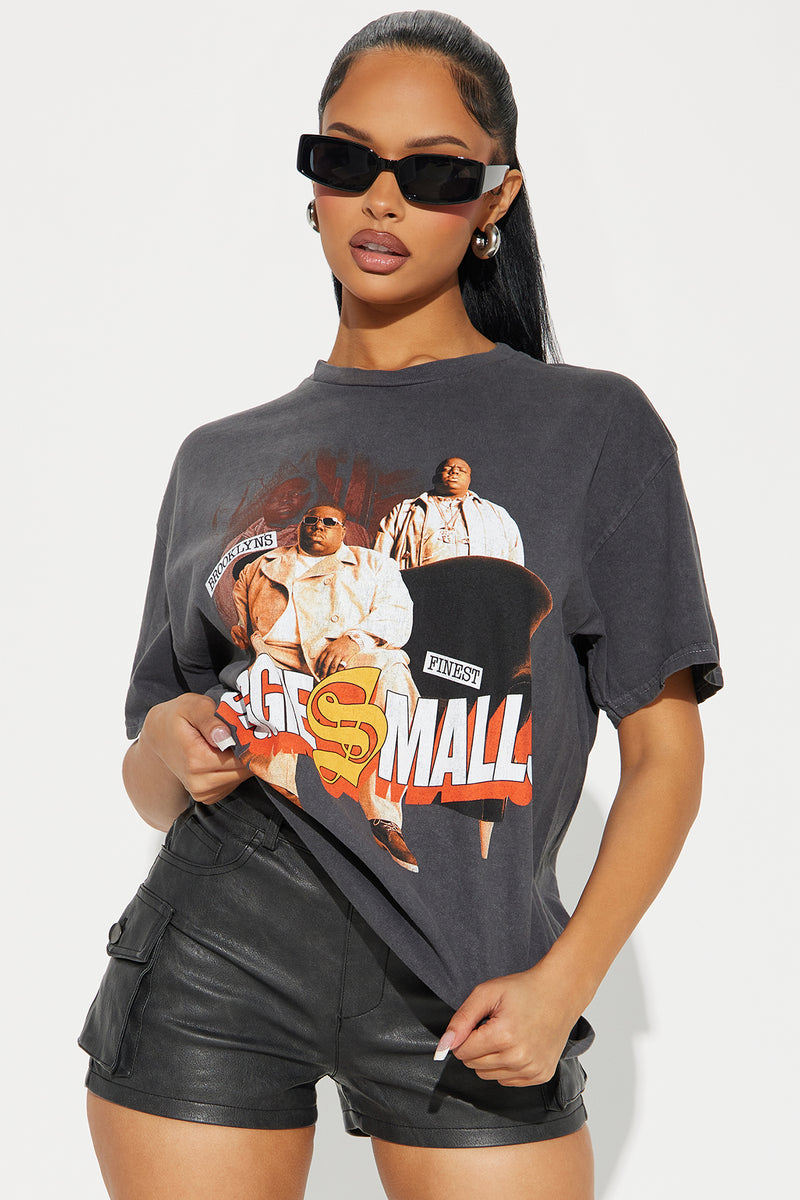 Biggie Smalls Brooklyn's Finest Tee Black Wash Fashion Nova