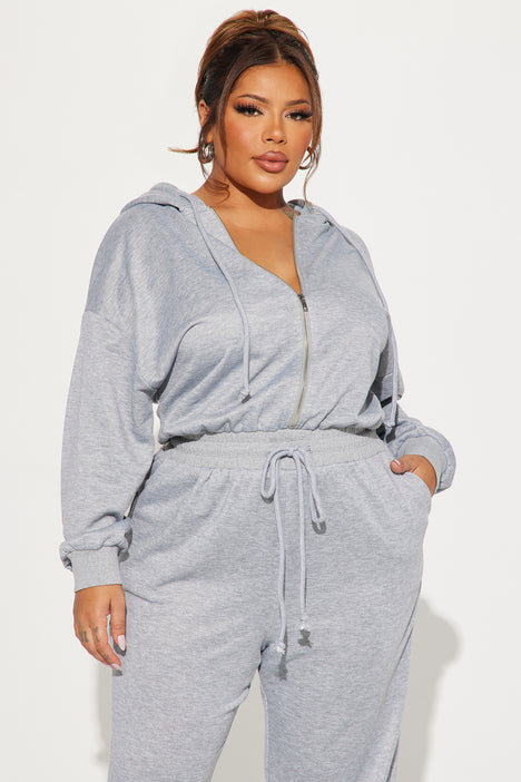 Grey sweat cheap jumpsuit