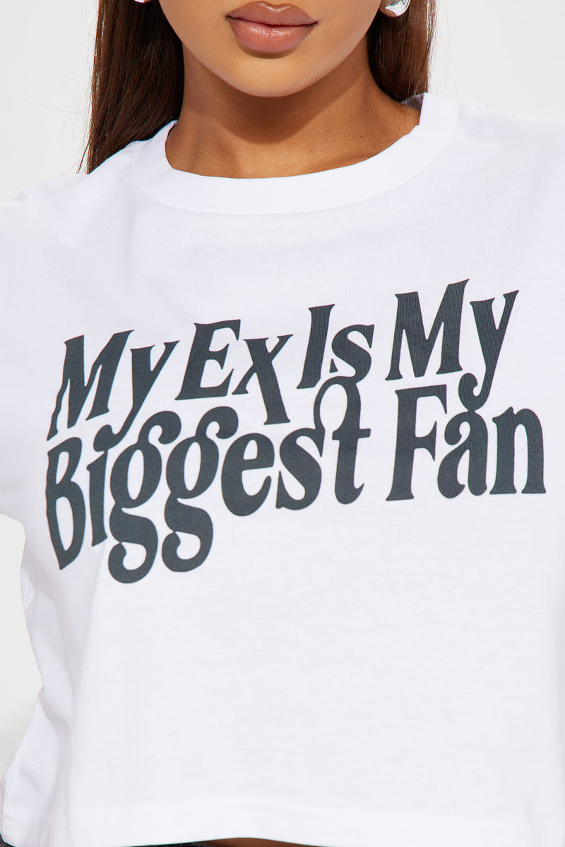 My ex is my biggest fan tee white fashion nova screens tops and