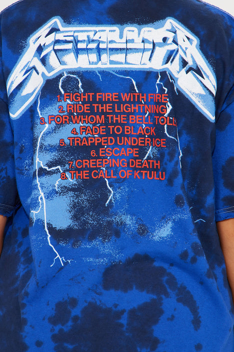 Metallica Lightning Oversized Tee Black Blue