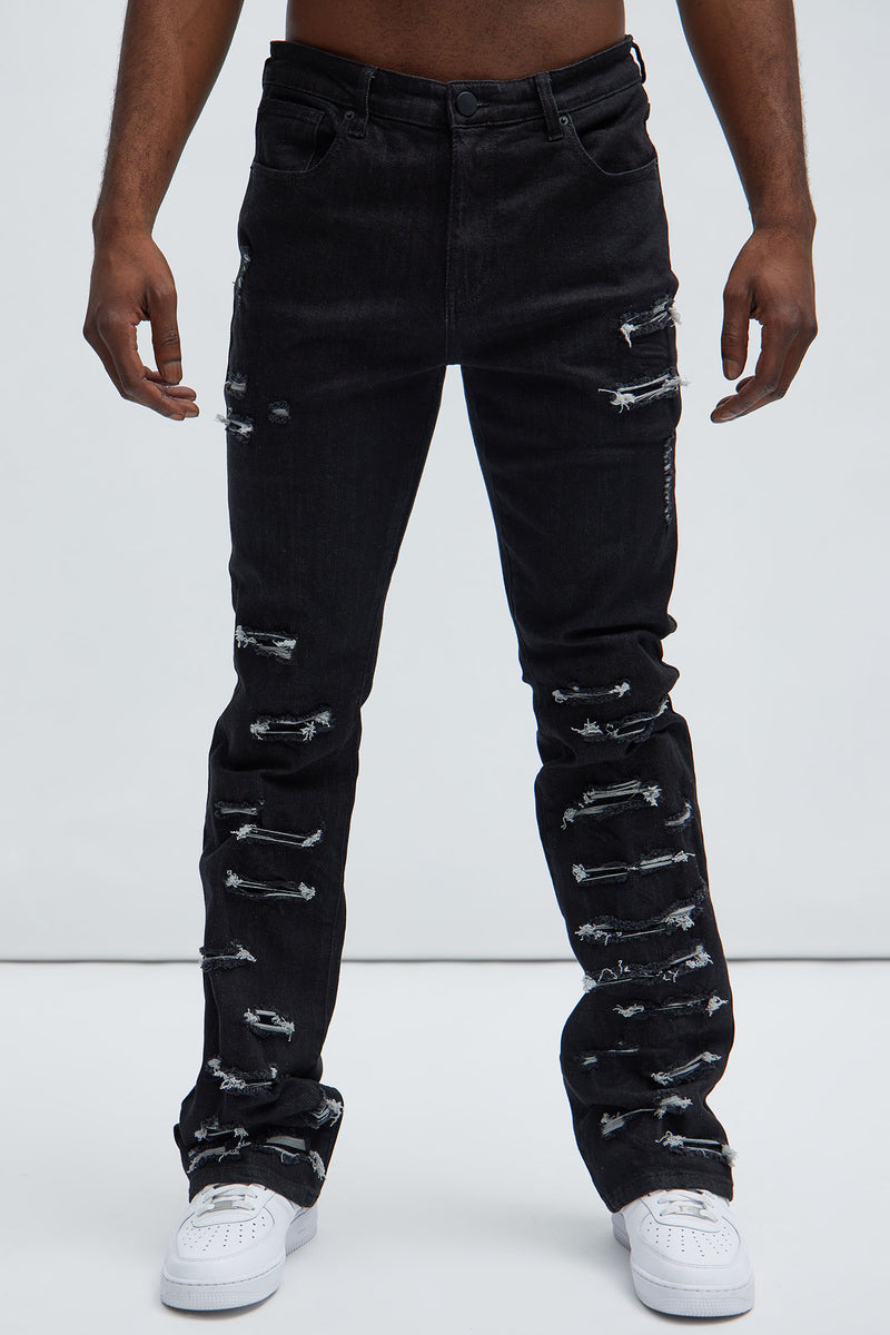St. Helens Stacked Skinny Flare Jeans - Black | Fashion Nova, Mens ...