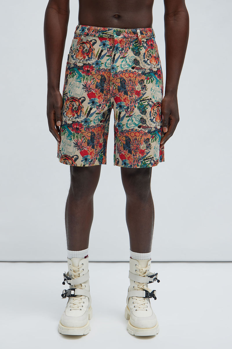 Ansel Tapestry Relaxed Shorts - Multi Color | Fashion Nova, Mens Shorts ...