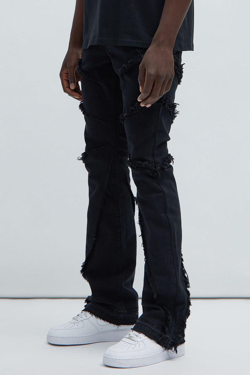 Area Codes Stacked Skinny Flare Jeans - Black | Fashion Nova, Mens ...