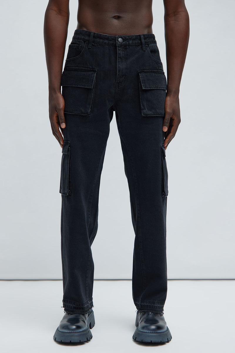 Elijah Straight Cargo Jeans - Black | Fashion Nova, Mens Jeans ...