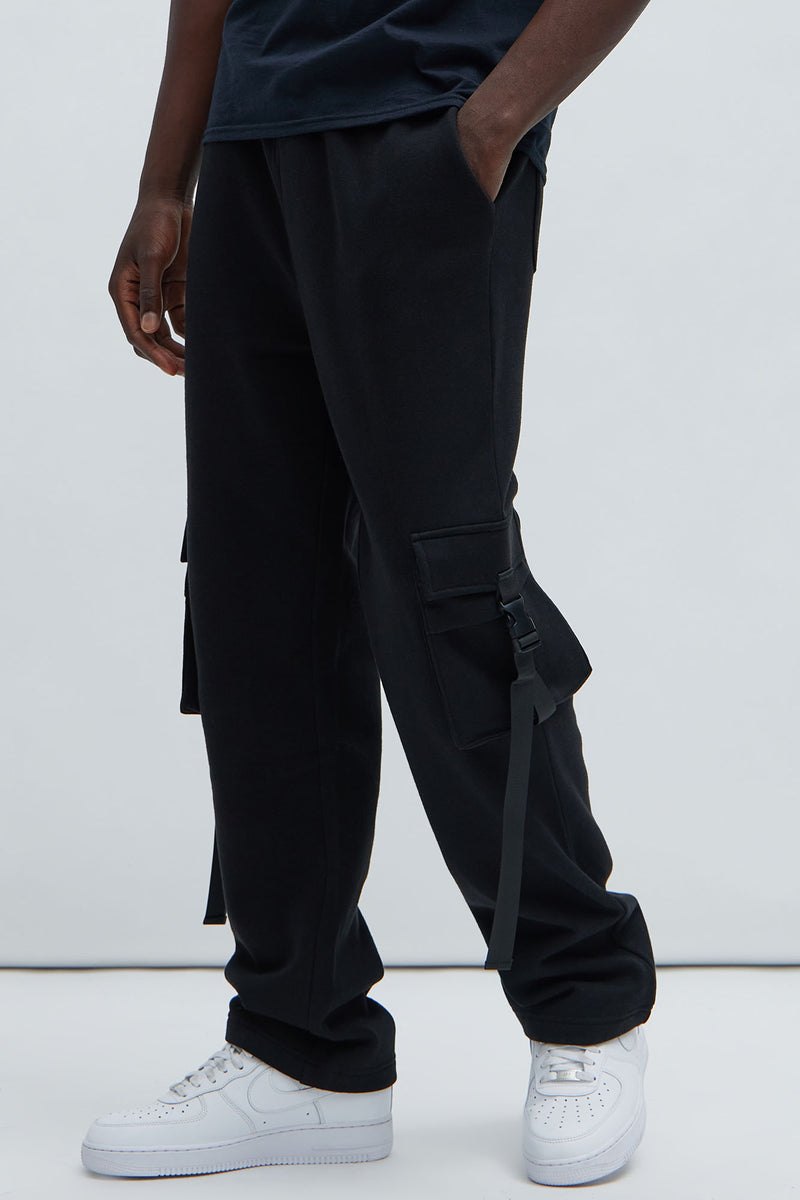 Tyson Buckle Straight Sweatpants - Black | Fashion Nova, Mens Fleece ...