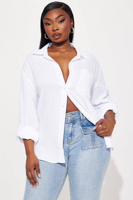 Gauze shirts 2025 plus size