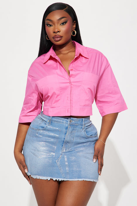 Hot pink top plus size shirt
