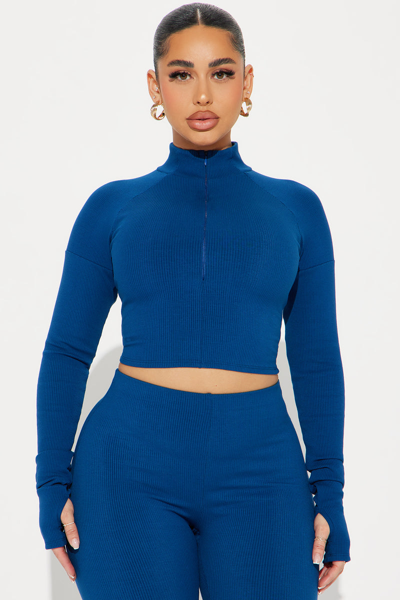 Nicole Collared Snatched Top - Navy | Fashion Nova, Knit Tops | Fashion ...