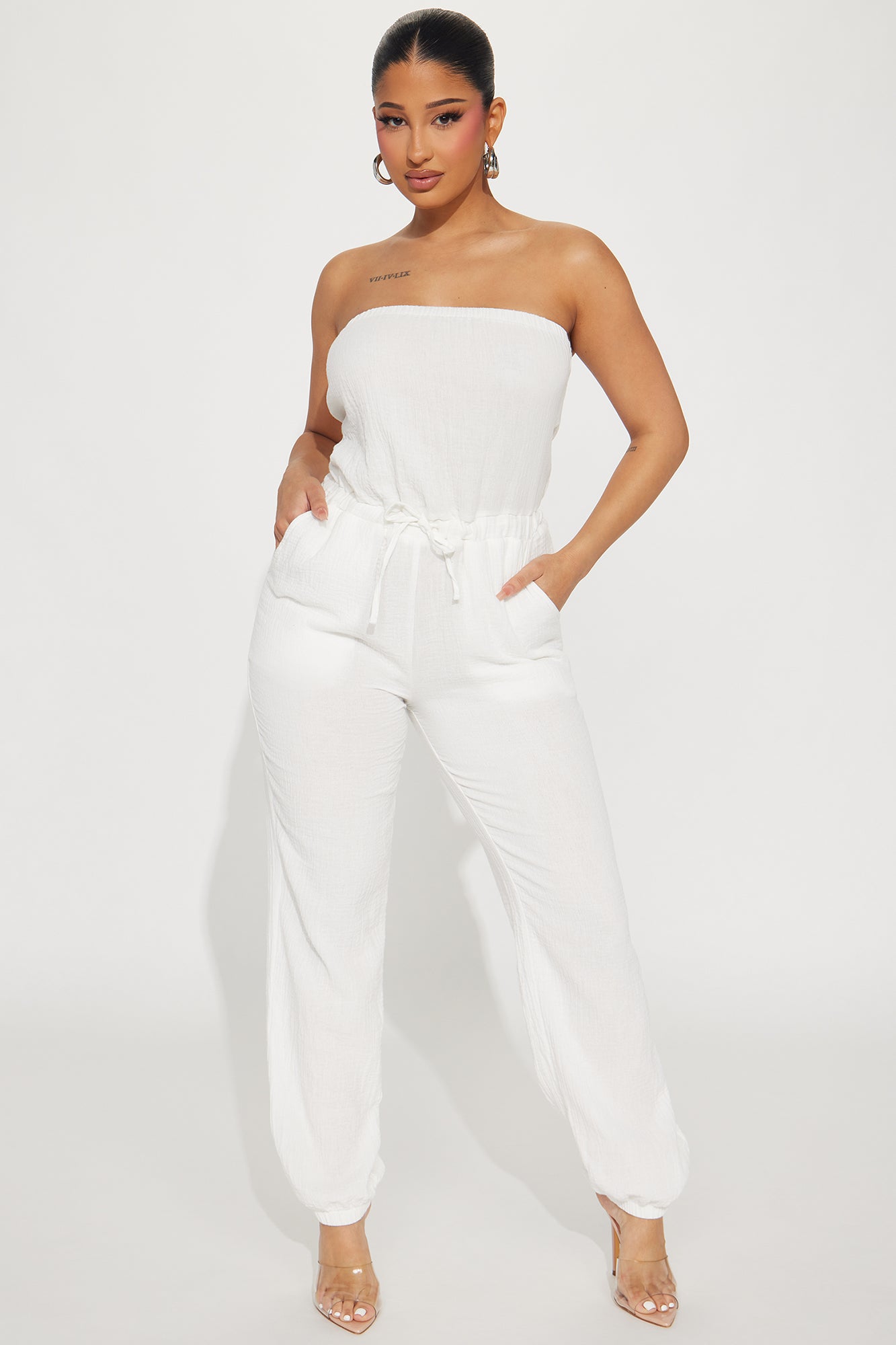 White 2024 gauze jumpsuit