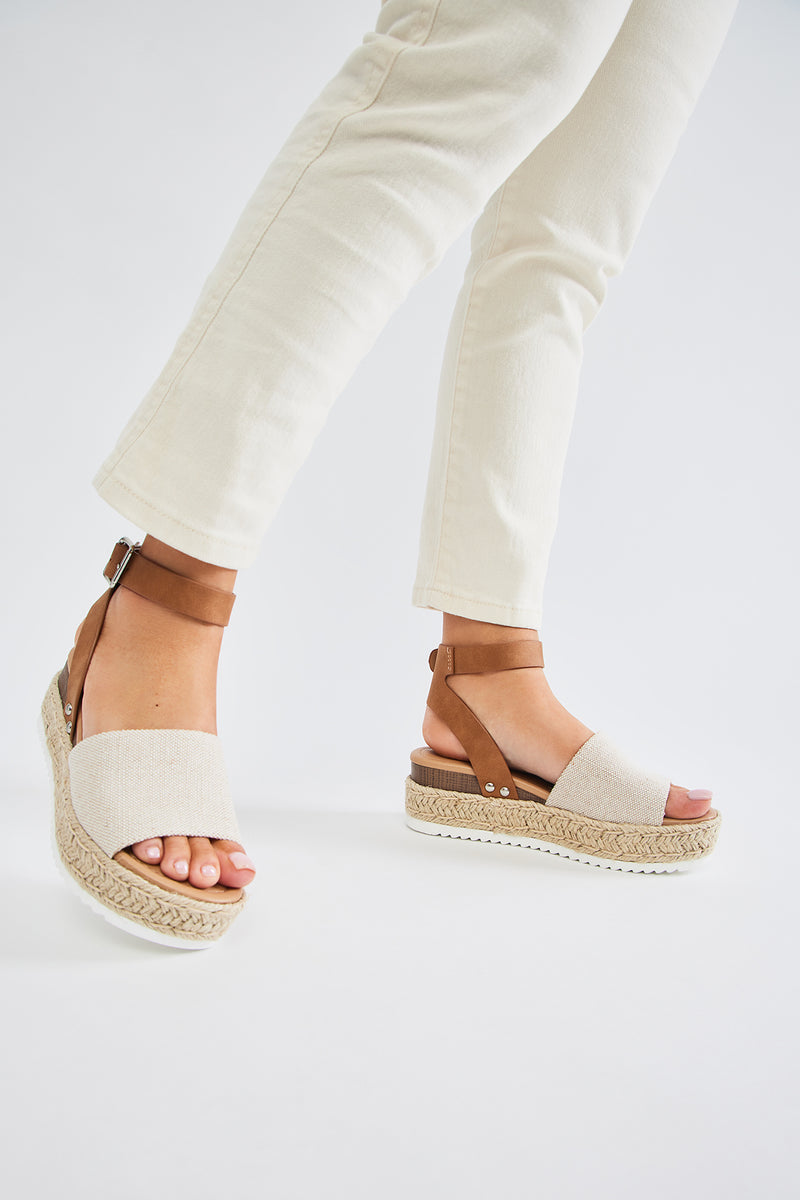 Brianna Fisherman Flatform Sandal Beige main image 1