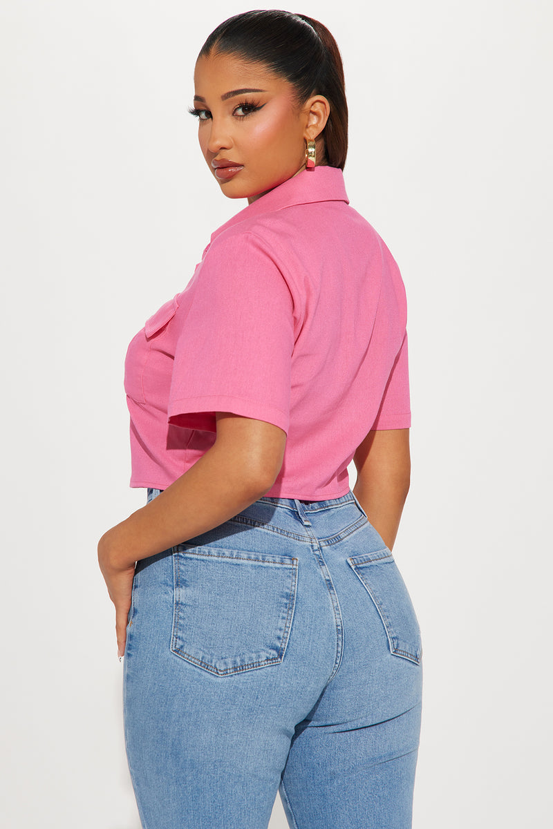 Allegra Linen Shirt Pink Fashion Nova, Shirts & Blouses Fashion Nova