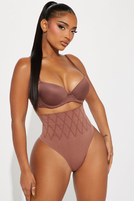Flaunt Your Curves Shapewear Compression Thong 3 Pack - Mocha/combo