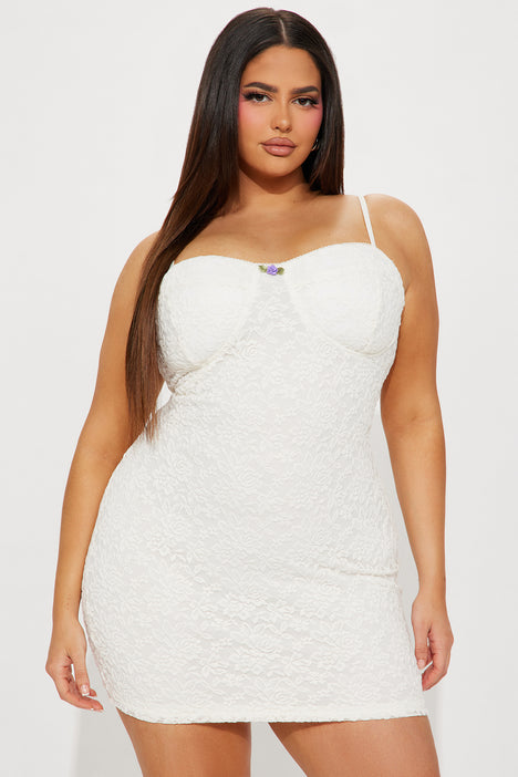 Fashion Nova 3X plus size white Shelby seamless mini dress NWT