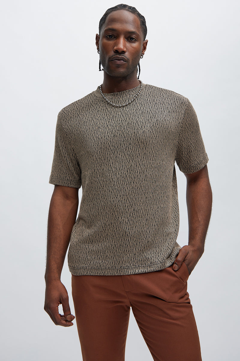 Leon Relaxed Textured Tee - Taupe/combo | Fashion Nova, Mens Tees ...