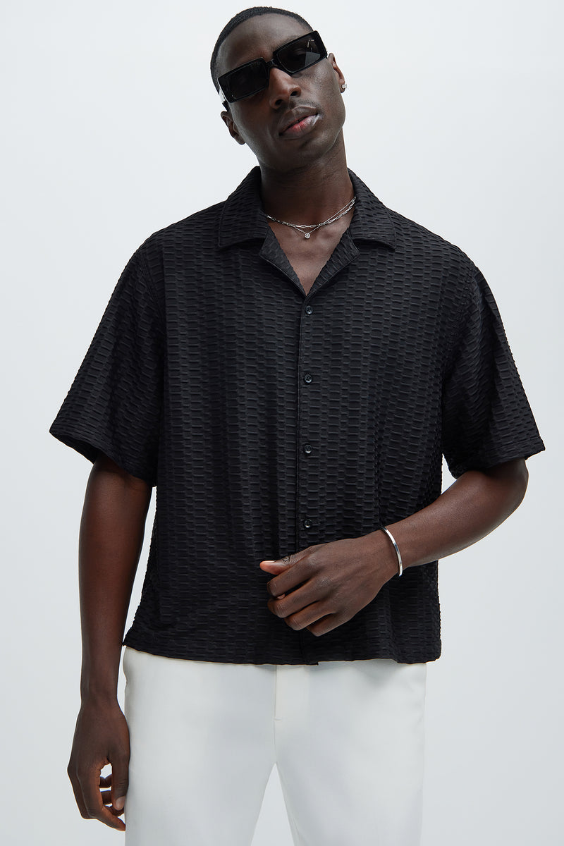 Bold Textured Shirt - Black | Fashion Nova, Mens Shirts | Fashion Nova