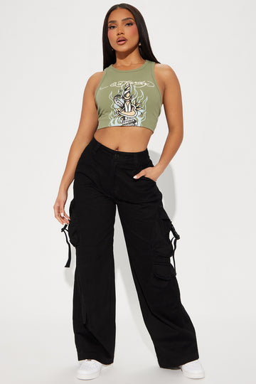 Fashion nova buckle pants top