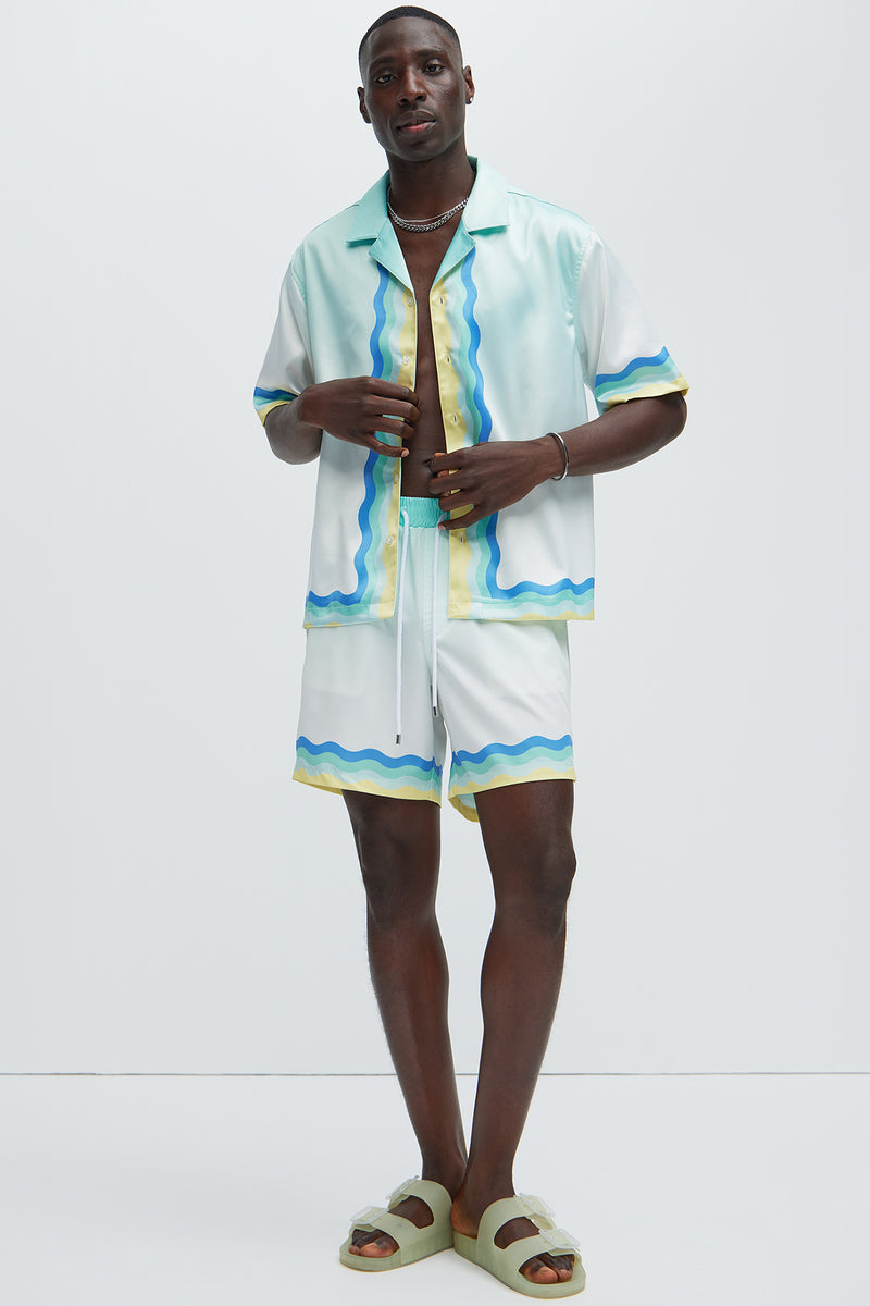 Milazzo Swim Trunks - Green/combo | Fashion Nova, Mens Swim | Fashion Nova