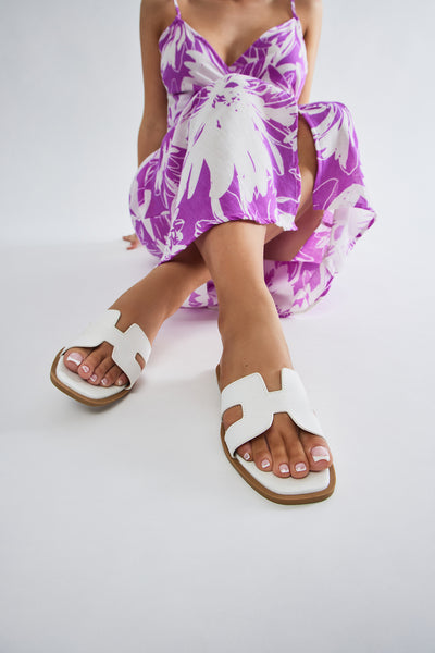 Fuchsia Maxi Dress with Patterned Accessories