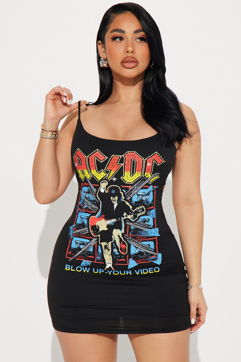 ACDC Electric Mini Dress - Black | Fashion Nova, Screens Tops and ...