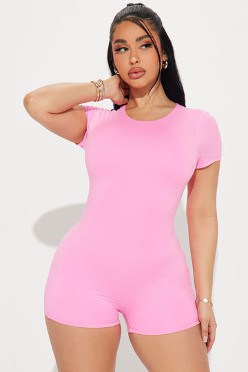 Image of Ericka Double Lined Romper - Pink