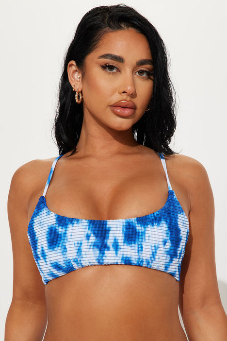Blue sales smocked bikini
