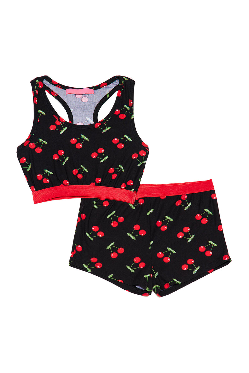 Mini Very Cherry Bra And Panty Set Black Fashion Nova, Kids