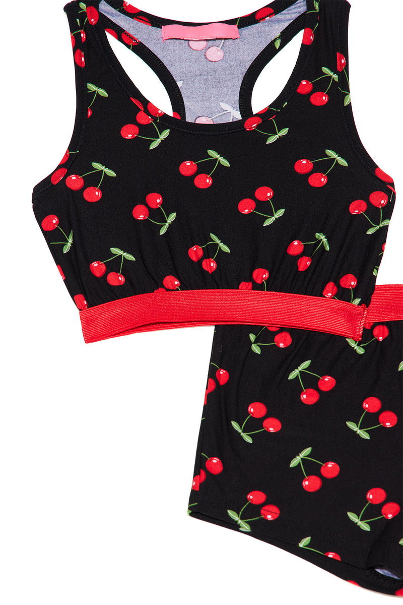 Mini Very Cherry Bra And Panty Set Black Fashion Nova, Kids