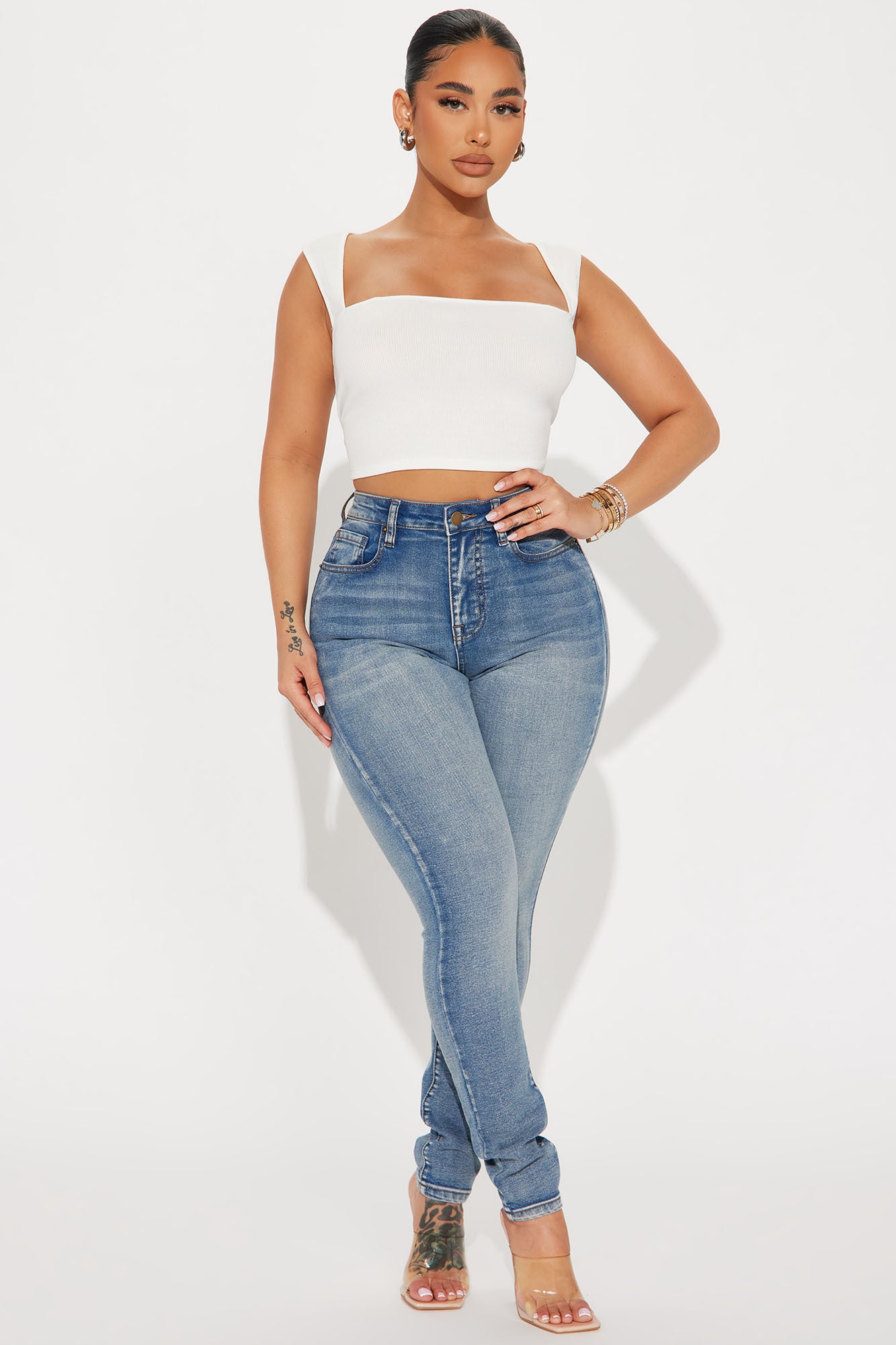 Denim Party Halter Cropped Top - Blue | Fashion Nova, Shirts & Blouses | Fashion  Nova