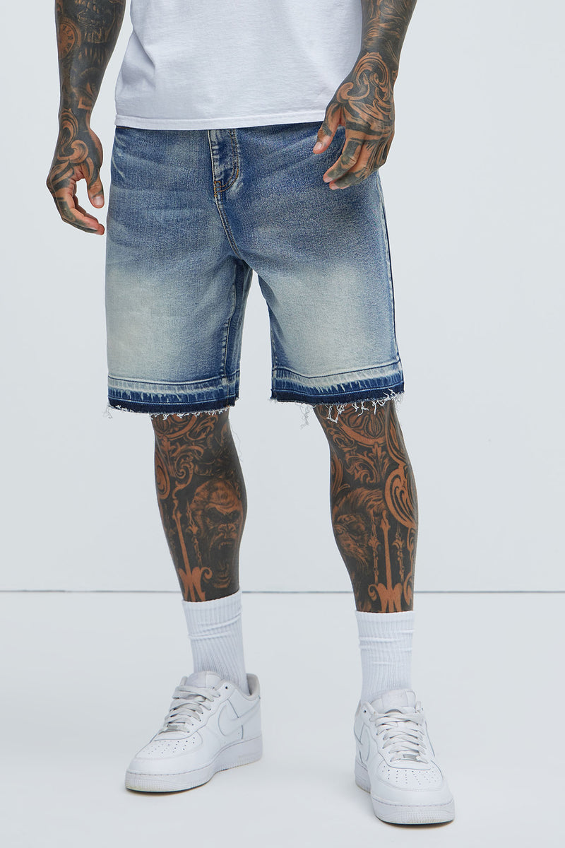 Run Around Relaxed Denim Shorts - Medium Wash | Fashion Nova, Mens ...