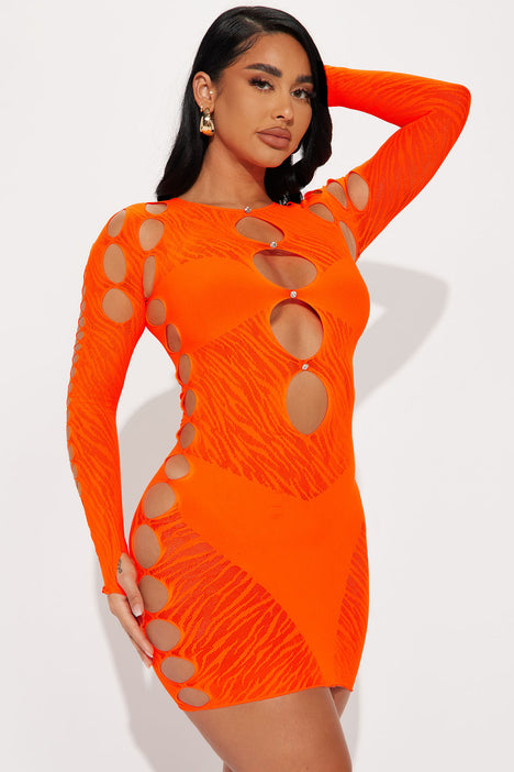So Seamless Mini Dress Neon Orange
