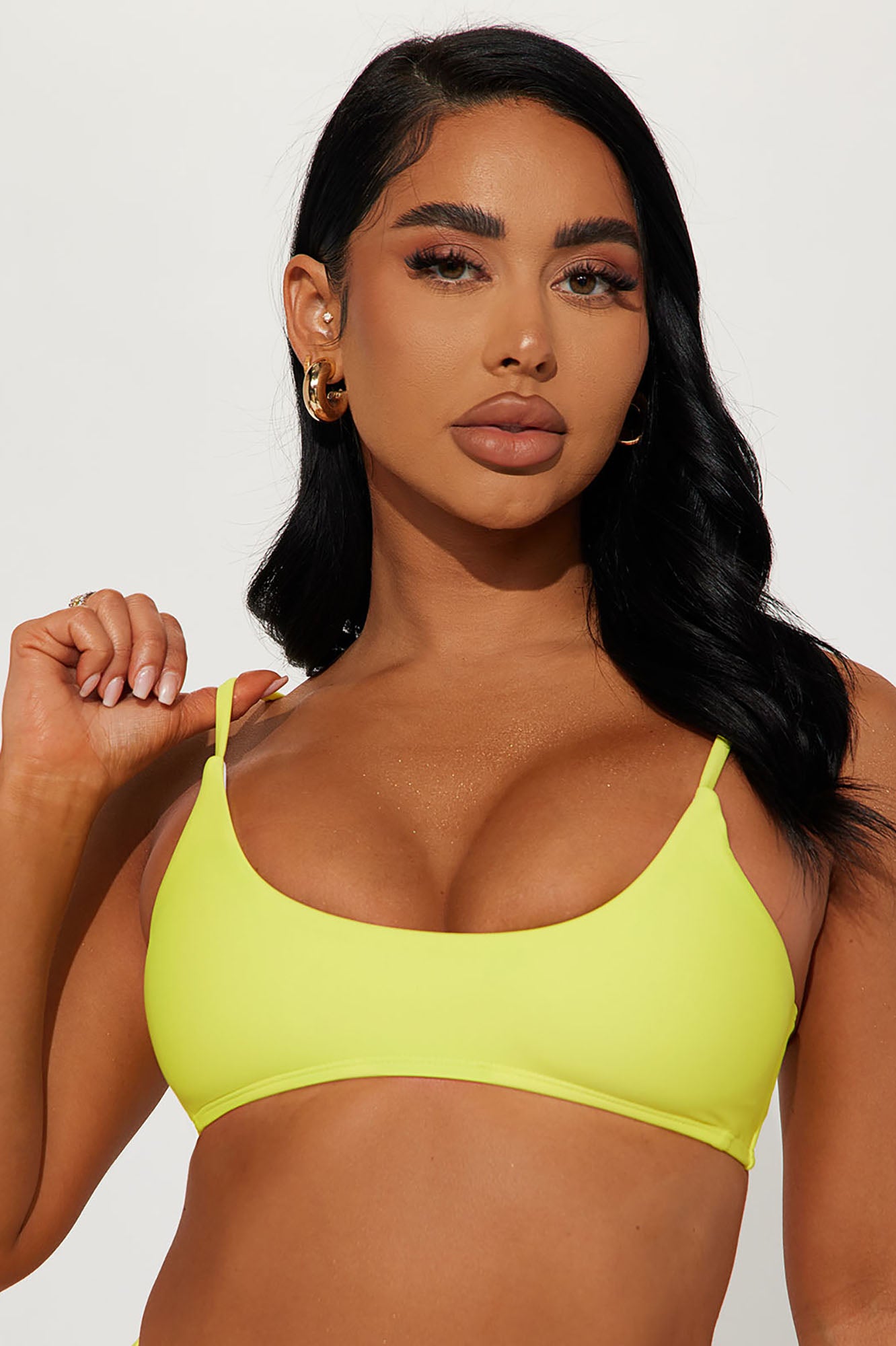 Yellow scoop on sale neck bikini