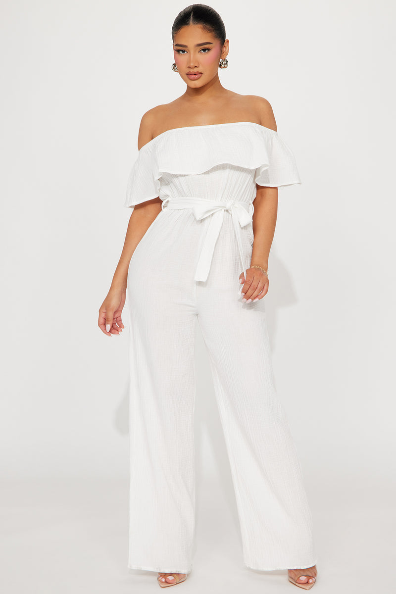 Florentine chiffon flowy ivory Jumpsuit main image 1