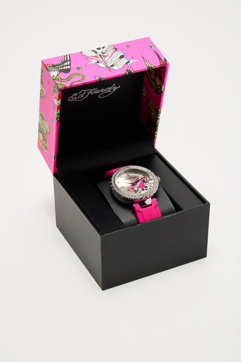 Ed Hardy Heart Skull Watch - Pink | Fashion Nova, Jewelry | Fashion Nova