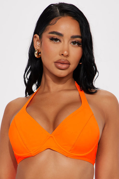 Maui Halter Support Bikini Top - Orange