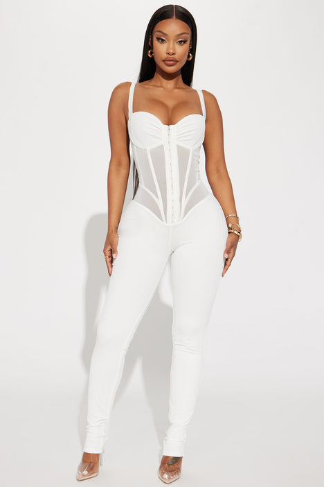 White fashion nova sales jumpsuit