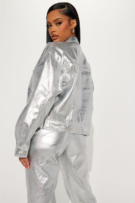 Fashion nova metallic best sale jacket