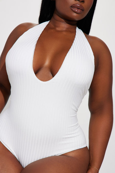 White halter bathing suit on sale