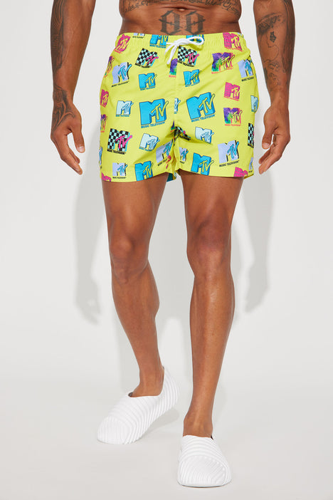 MTV Neon Swim Trunks Lime