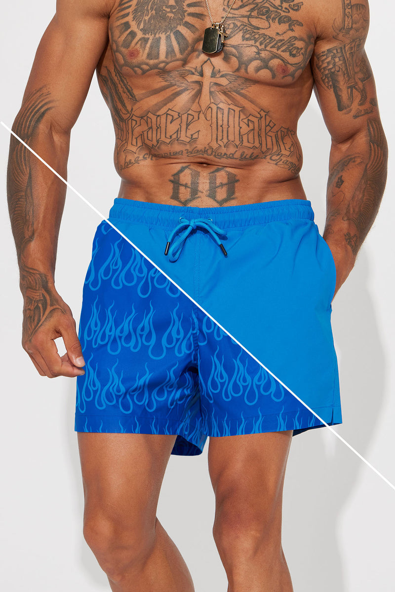 Men's Hybrid Swim Trunks in Neon Valencia x Fuego main image 1