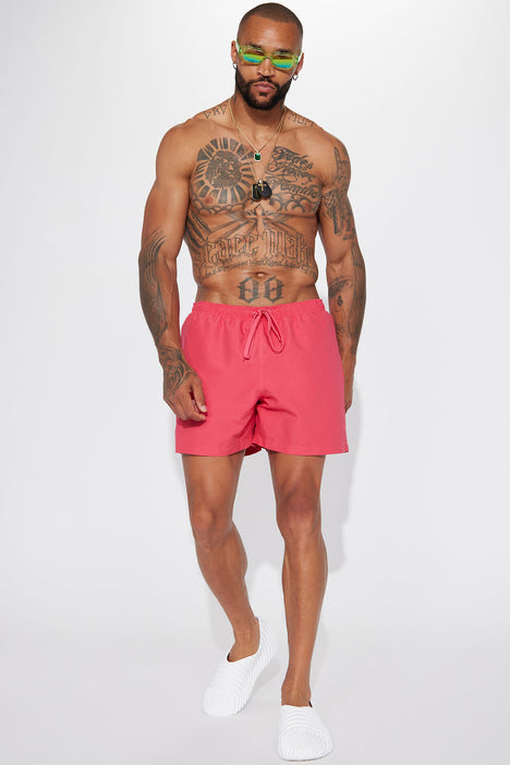 Mens neon outlet pink swim trunks