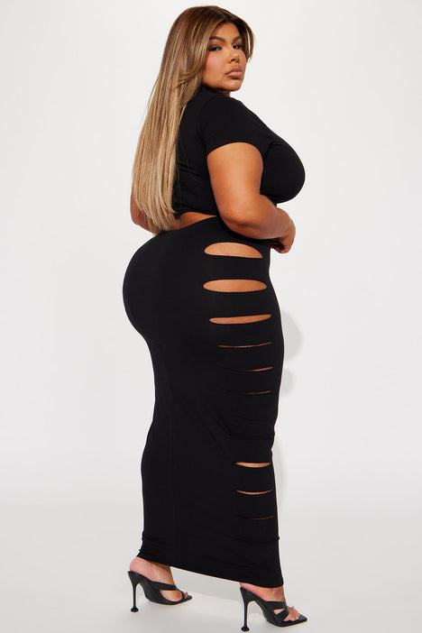Plus size sales black destructed skirt