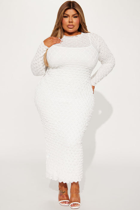 Scarlett Textured Maxi Dress White Fashion Nova Dresses