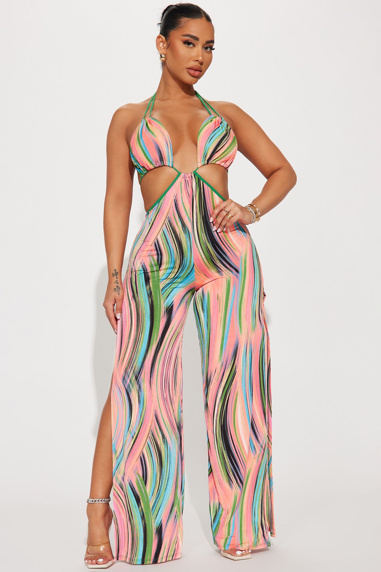 Isami Jumpsuit Coral combo Fashion Nova Jumpsuits Fashion Nova